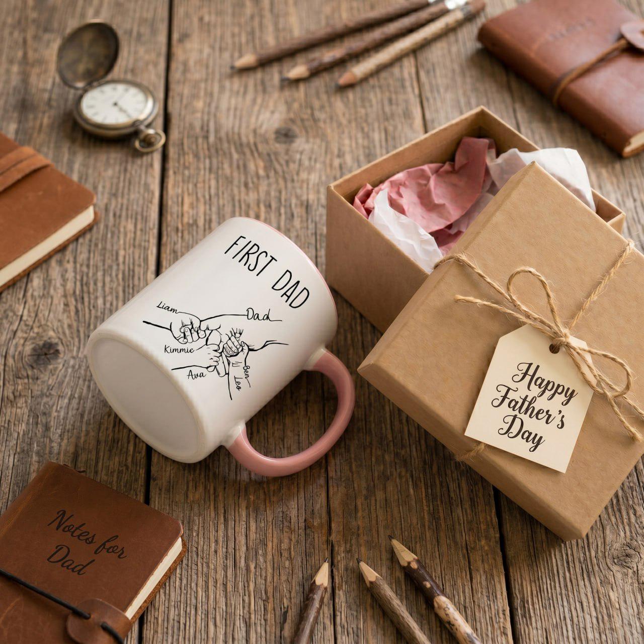 First Fathers Day Mug, Personalized Grandpa Mug, Fathers Day Gift From Kids, New Grandpa Coffee Cup, Dad To Grandpa Mug Gift