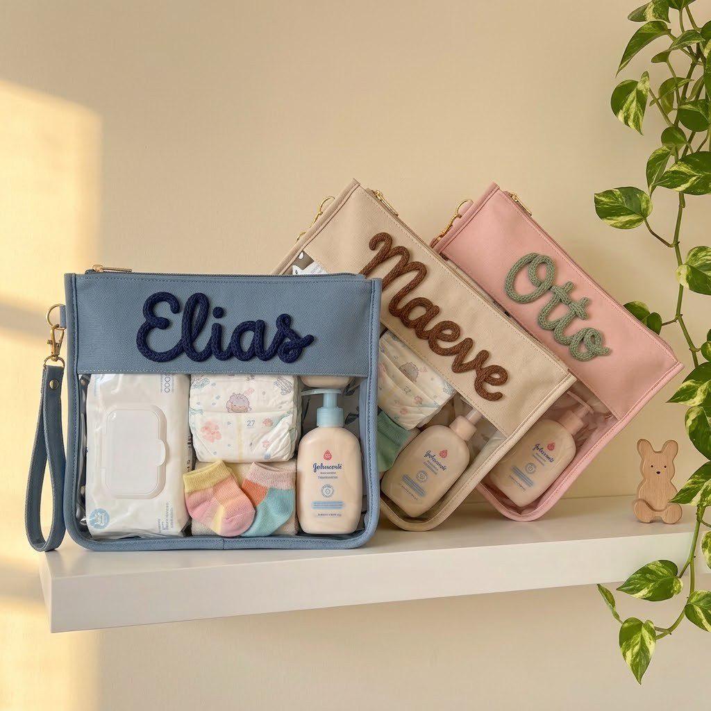 Personalized Baby Storage Bag, Custom Diaper Bag Organizer, Embroidered Baby Bag, Newborn Travel Bag, Nursery Organizer, Baby Shower Gift
