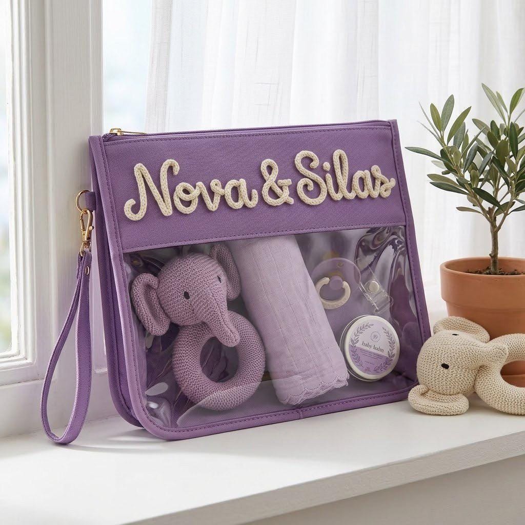 Personalized Baby Storage Bag, Custom Diaper Bag Organizer, Embroidered Baby Bag, Newborn Travel Bag, Nursery Organizer, Baby Shower Gift