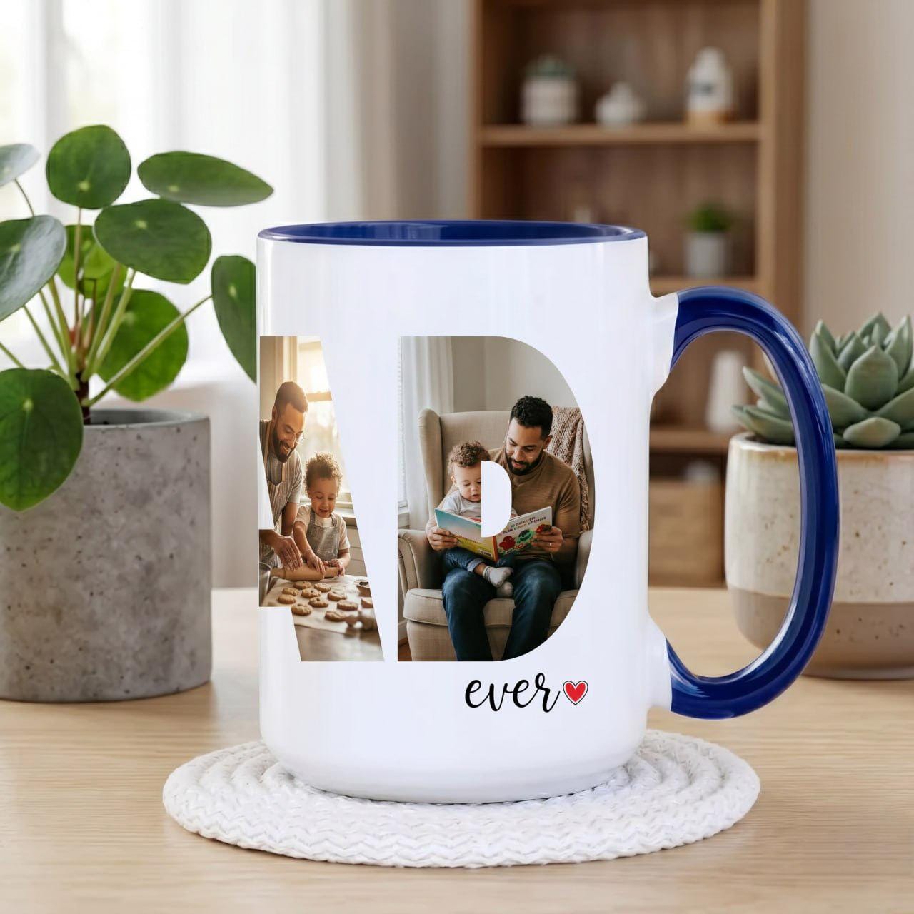 Personalized Photo Mug For Dad, Custom Fathers Day Gift, Best Dad Ever Mug, Dad Photo Collage Cup, Father Gift From Kids
