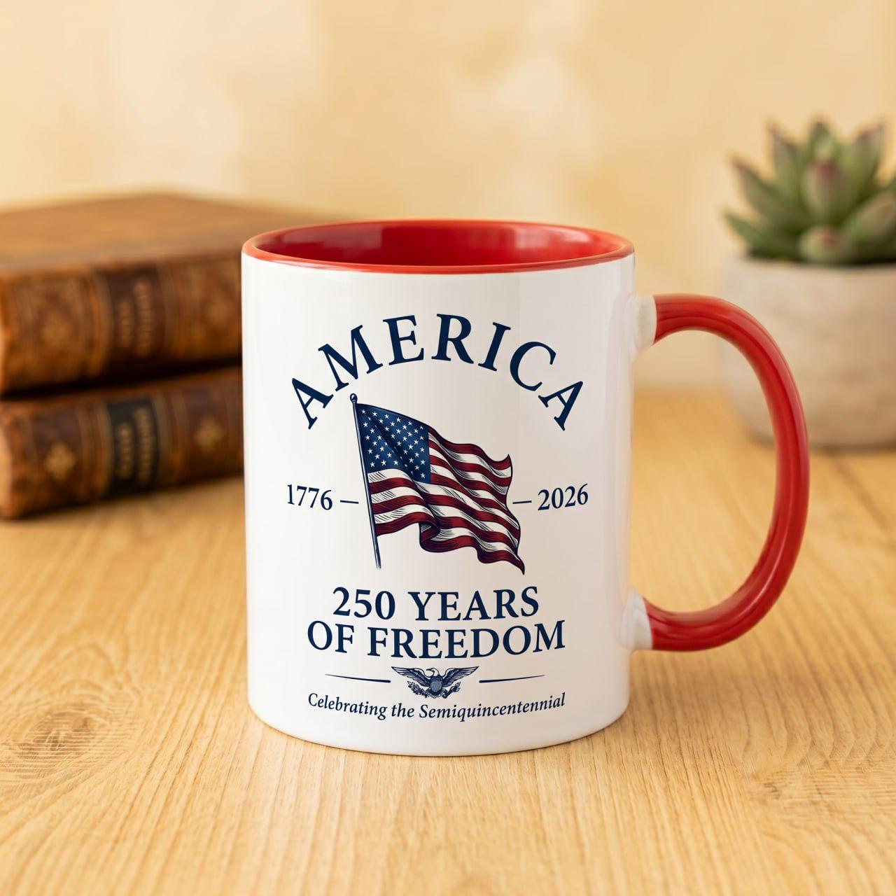 America 250th Anniversary Commemorative Mug, USA 4th of July Cup, Semiquincentennial Gift, Patriotic Mug, America 1776-2026