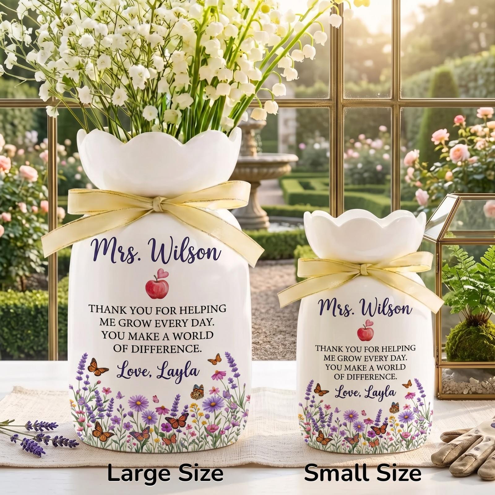 Teacher Appreciation Gift, Personalized Teacher Flower Vase, Thank You Teacher Gift, End Of Year Teacher Gift, Mentor Graduation Vase