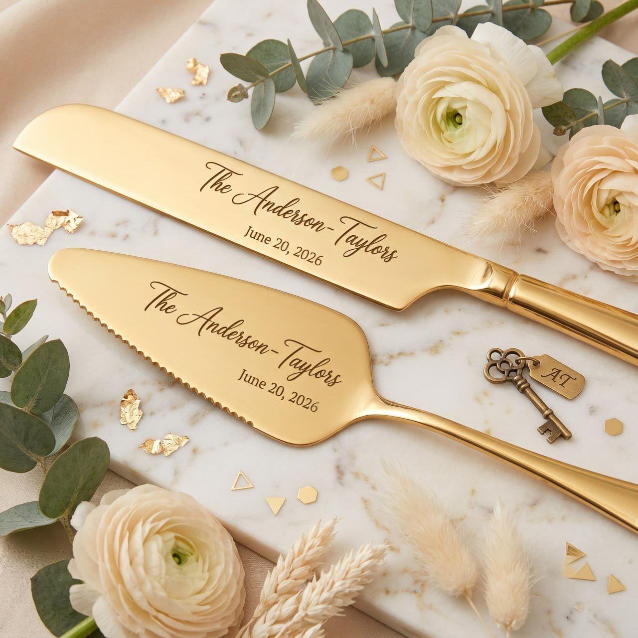 Personalized Wedding Cake Cutting Set, Engraved Cake Cutting Set, Custom Wedding Cake Knife & Server, Bridal Shower Gift, Wedding Gift