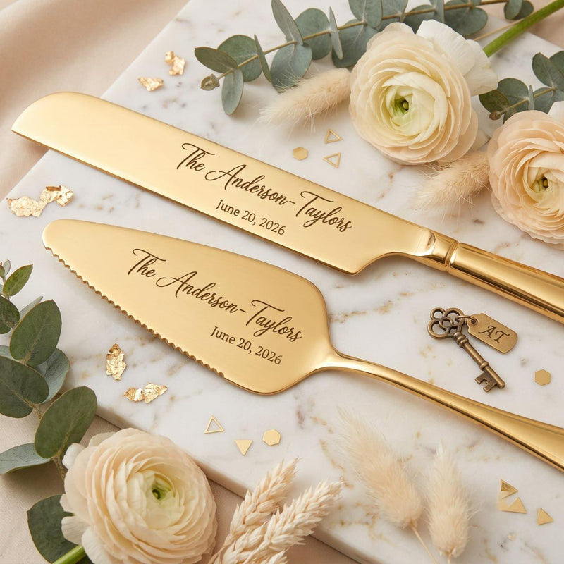 Personalized Wedding Cake Cutting Set, Engraved Cake Cutting Set, Custom Wedding Cake Knife & Server, Bridal Shower Gift, Wedding Gift
