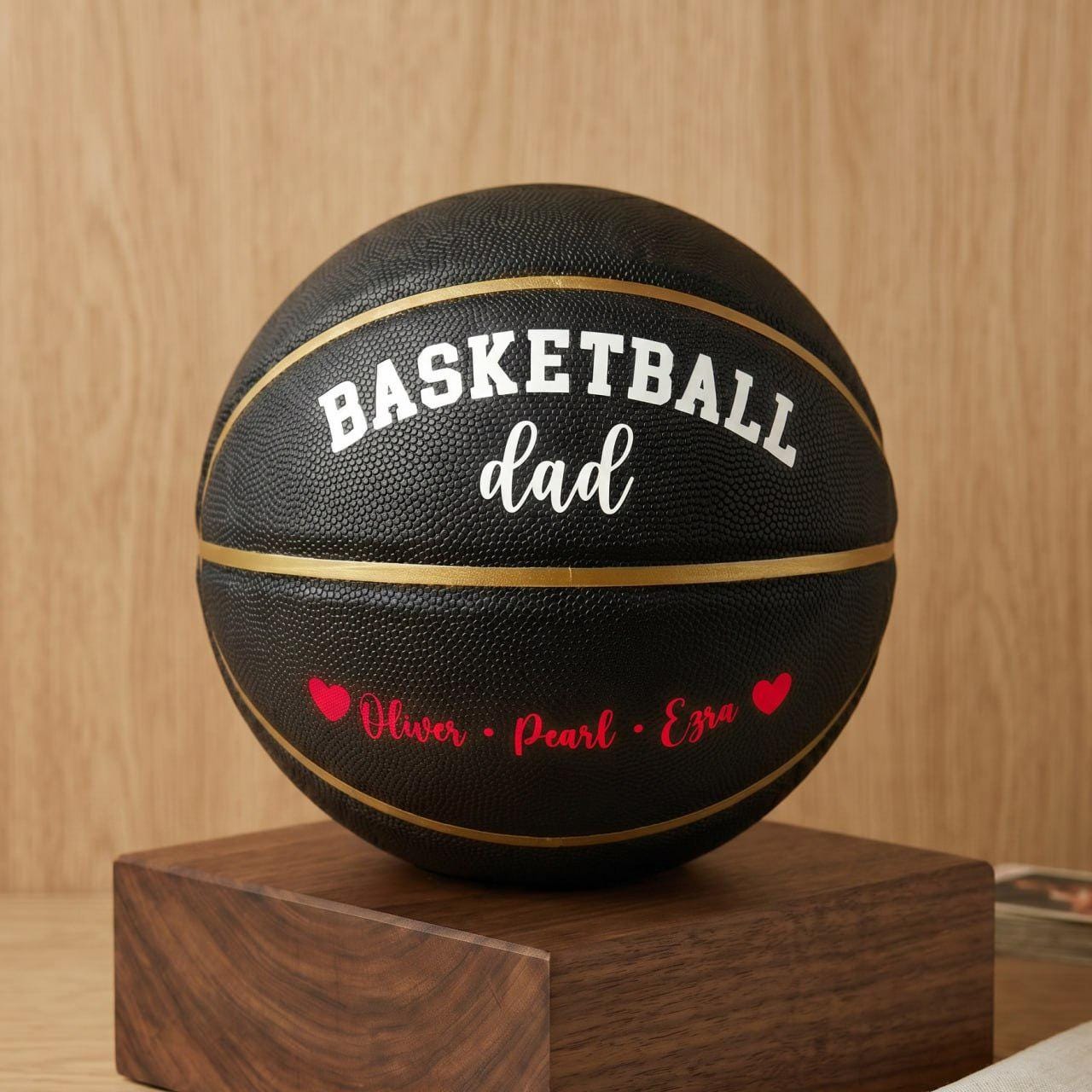 Personalized Basketball Gift for Dad, Fathers Day Basketball, Custom Embroidered Basketball Keepsake, Anniversary Gift, Gift for him