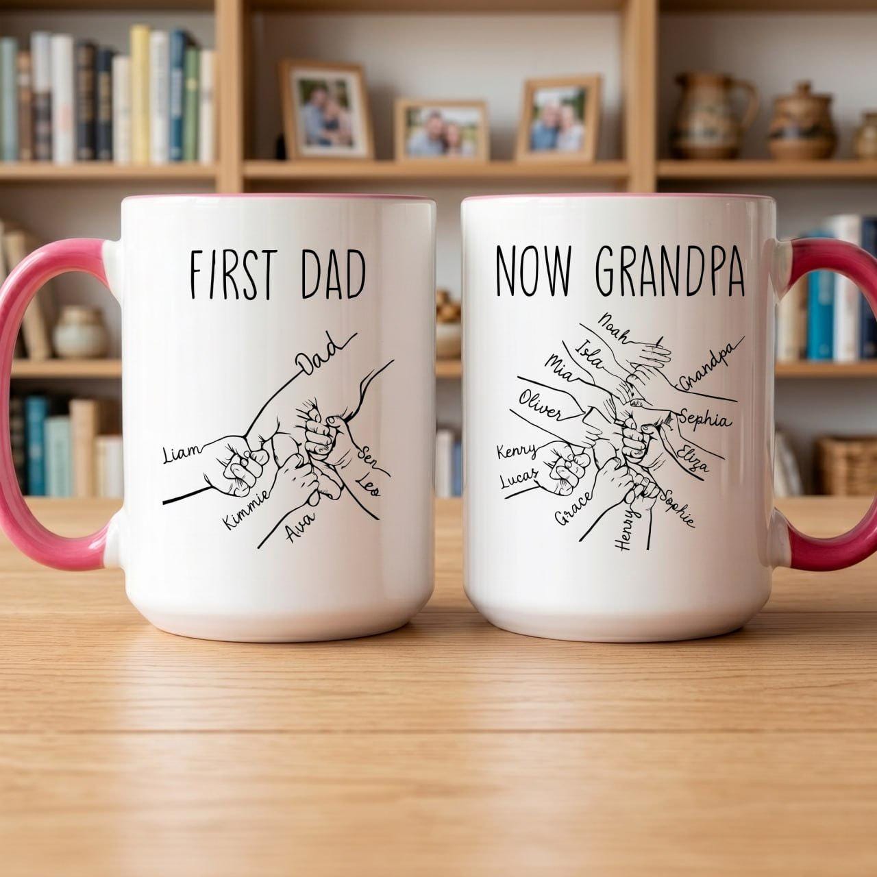 First Fathers Day Mug, Personalized Grandpa Mug, Fathers Day Gift From Kids, New Grandpa Coffee Cup, Dad To Grandpa Mug Gift