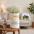 Personalized Housewarming Gift, Custom House Portrait Vase, New Home Gift, Realtor Closing Gift, Personalized Home Decor Ceramic Flower Vase