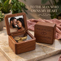 Personalized Music Box, Gift for Husband, Custom Photo Music Box, Engraved Wooden Music Box, Anniversary Gift for Him, Wedding Song Gift