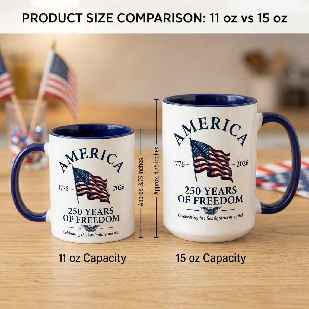 America 250th Anniversary Commemorative Mug, USA 4th of July Cup, Semiquincentennial Gift, Patriotic Mug, America 1776-2026