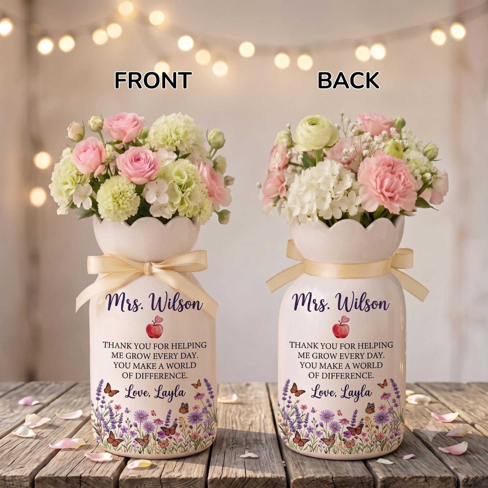 Teacher Appreciation Gift, Personalized Teacher Flower Vase, Thank You Teacher Gift, End Of Year Teacher Gift, Mentor Graduation Vase