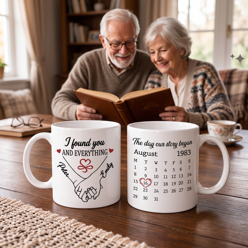 Custom Mug - Personalized Anniversary Wedding Gifts For Husband And Wife, Him And Her - The Day Our Story Began