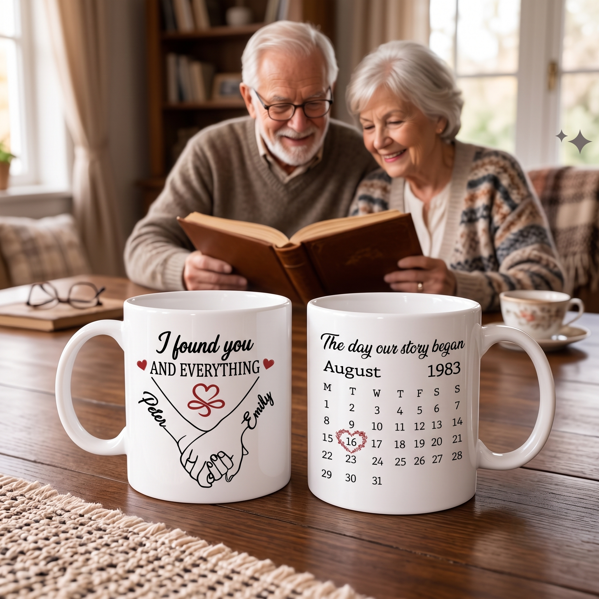 Custom Mug - Personalized Anniversary Wedding Gifts For Husband And Wife, Him And Her - The Day Our Story Began
