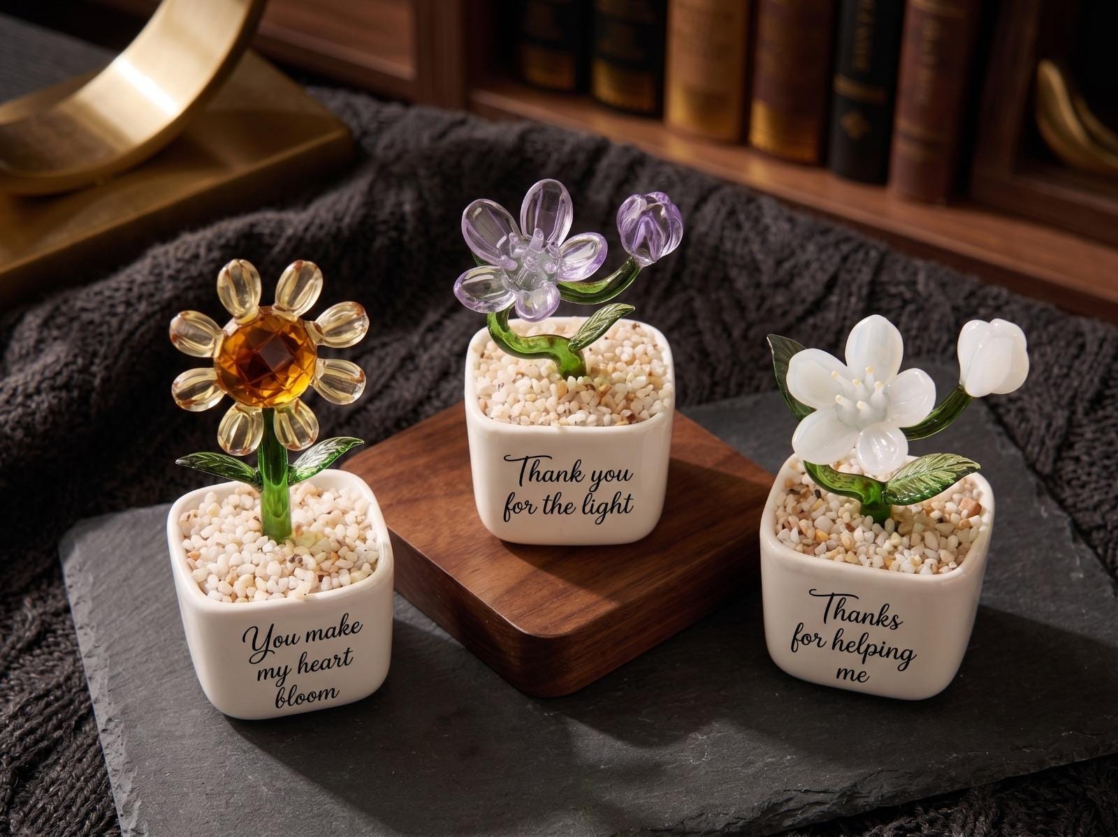 Teacher Appreciation Gift, Personalized Glass Flower Pot, End Of School Year Gift, Thank You Teacher Desk Decor, Custom Name Ornament