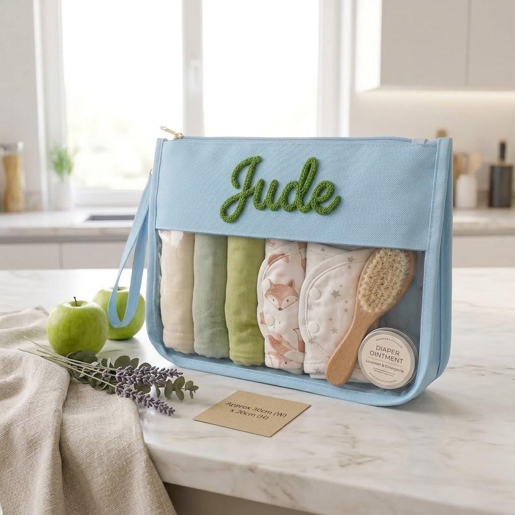 Personalized Baby Storage Bag, Custom Diaper Bag Organizer, Embroidered Baby Bag, Newborn Travel Bag, Nursery Organizer, Baby Shower Gift