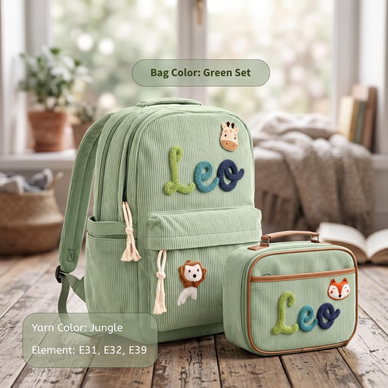 Personalized Kids Backpack & Lunch Bag Set, Custom Name School Backpack, Toddler Preschool Bookbag, Kindergarten Gift