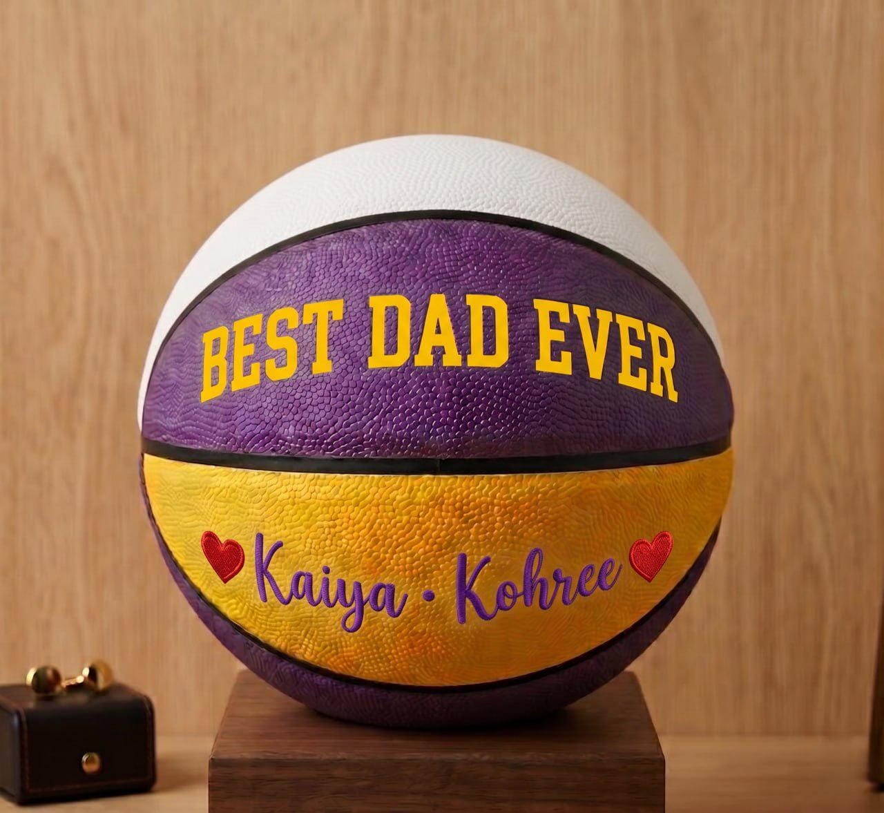 Personalized Basketball Gift for Dad, Fathers Day Basketball, Custom Embroidered Basketball Keepsake, Anniversary Gift, Gift for him