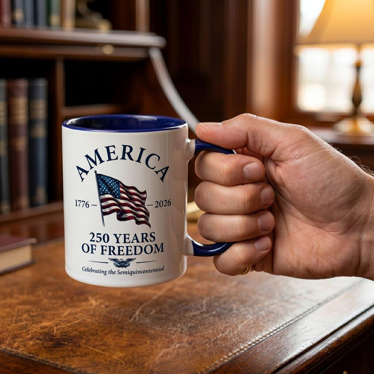 America 250th Anniversary Commemorative Mug, USA 4th of July Cup, Semiquincentennial Gift, Patriotic Mug, America 1776-2026