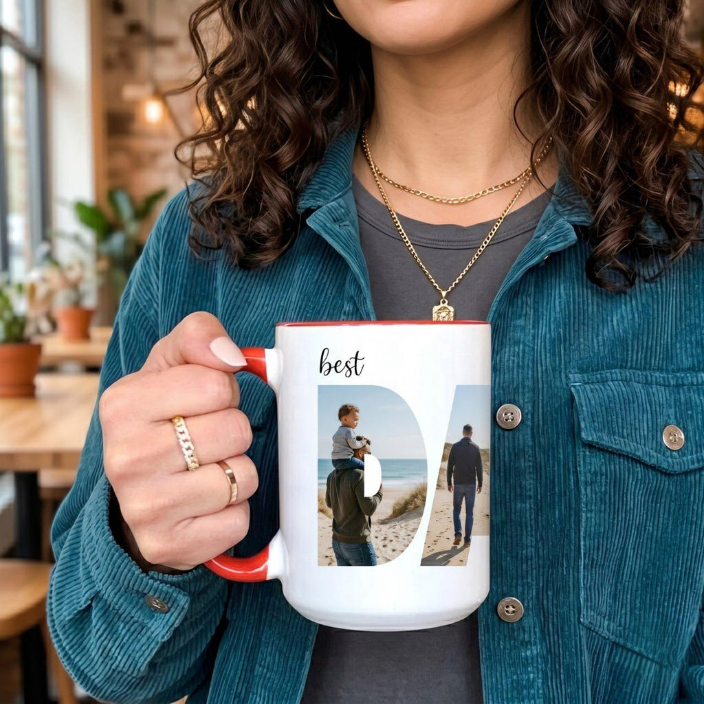 Personalized Photo Mug For Dad, Custom Fathers Day Gift, Best Dad Ever Mug, Dad Photo Collage Cup, Father Gift From Kids