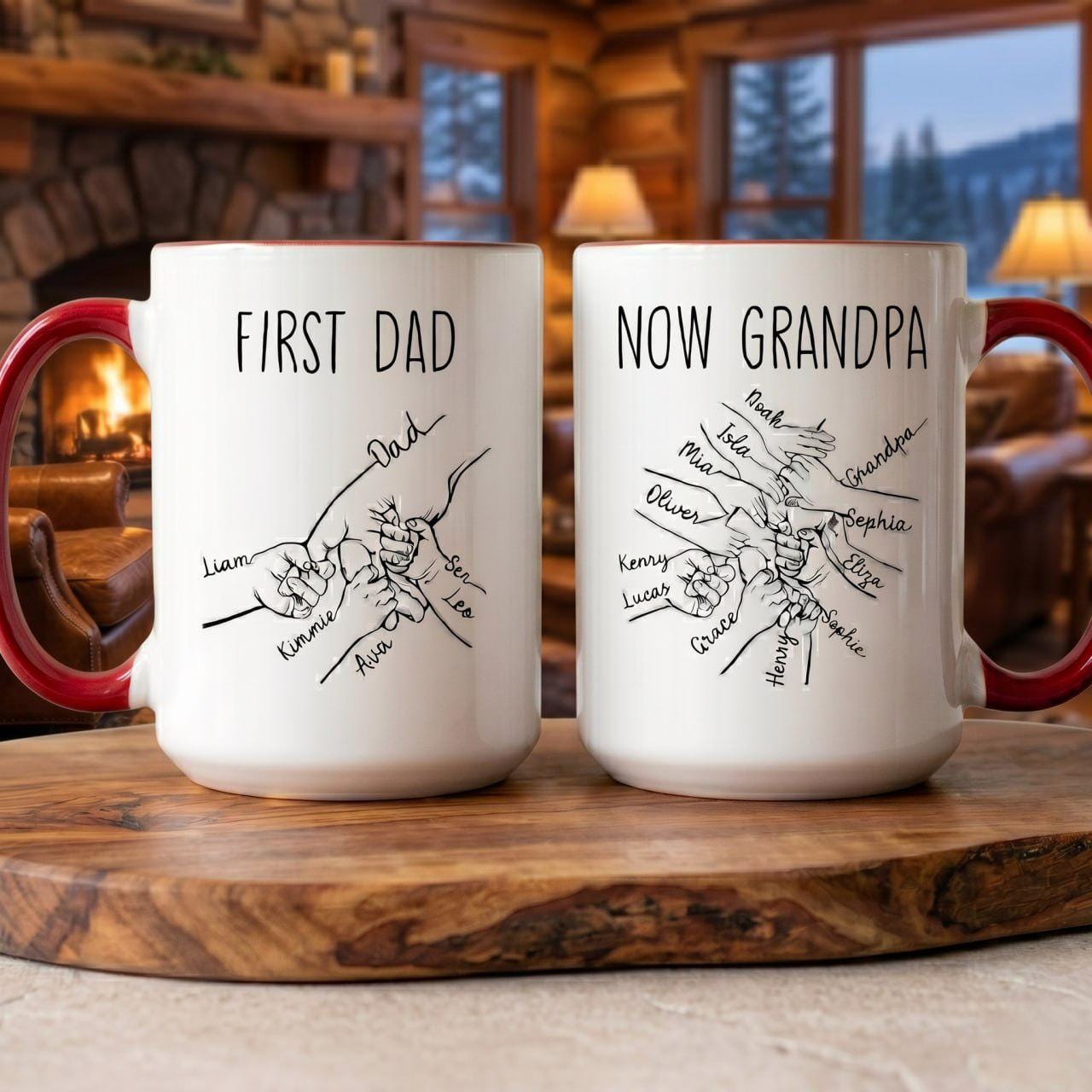 First Fathers Day Mug, Personalized Grandpa Mug, Fathers Day Gift From Kids, New Grandpa Coffee Cup, Dad To Grandpa Mug Gift