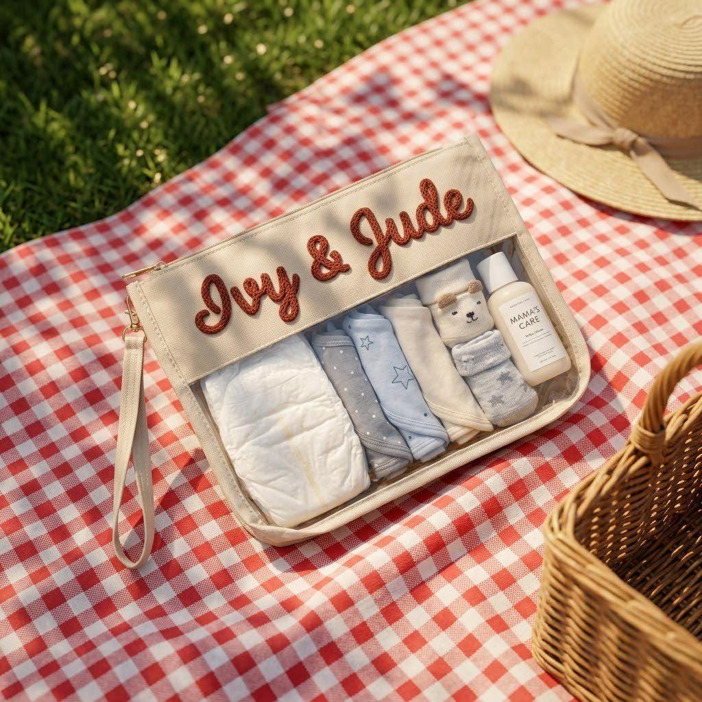 Personalized Baby Storage Bag, Custom Diaper Bag Organizer, Embroidered Baby Bag, Newborn Travel Bag, Nursery Organizer, Baby Shower Gift
