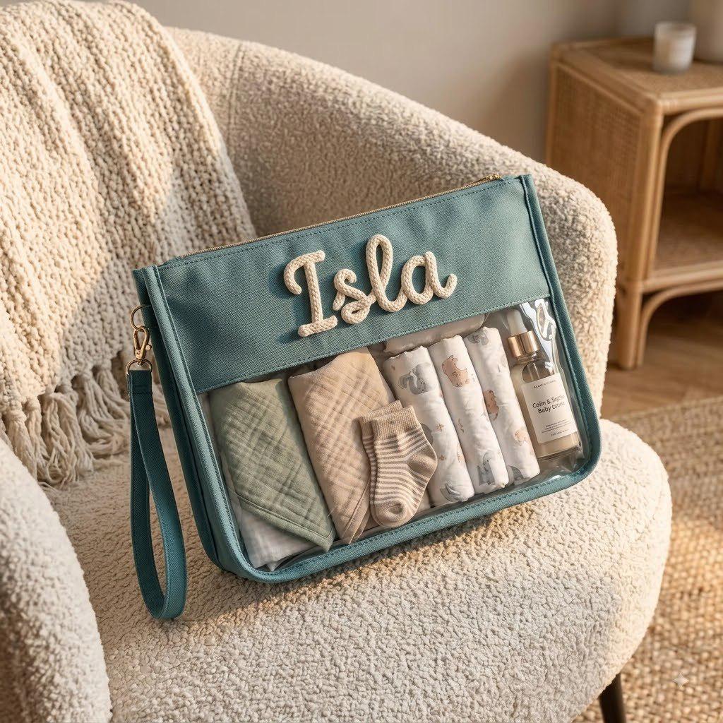 Personalized Baby Storage Bag, Custom Diaper Bag Organizer, Embroidered Baby Bag, Newborn Travel Bag, Nursery Organizer, Baby Shower Gift