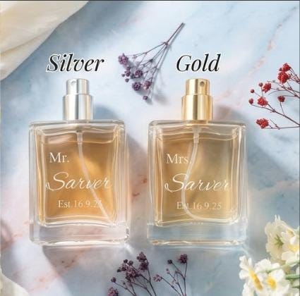 Personalized Perfume Bottle, Engraved Perfume Bottle, Mother of the Bride Gift, Wedding Keepsake, Bridesmaid Gift, Refillable Perfume