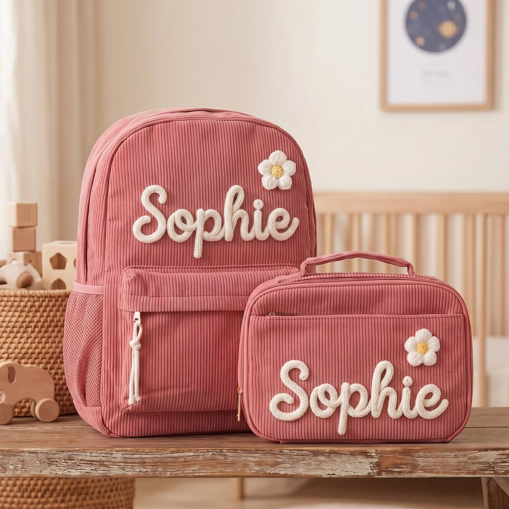 Personalized Kids Backpack & Lunch Bag Set, Custom Name School Backpack, Toddler Preschool Bookbag, Kindergarten Gift