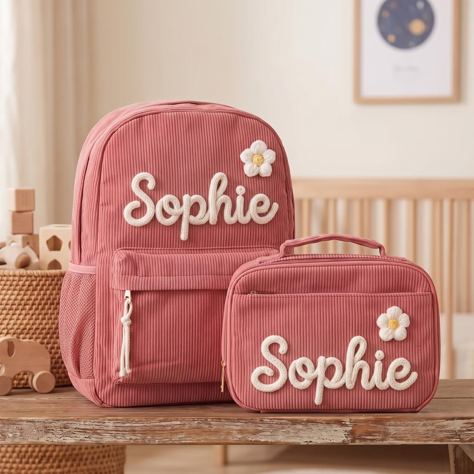 Personalized Kids Backpack & Lunch Bag Set, Custom Name School Backpack, Toddler Preschool Bookbag, Kindergarten Gift