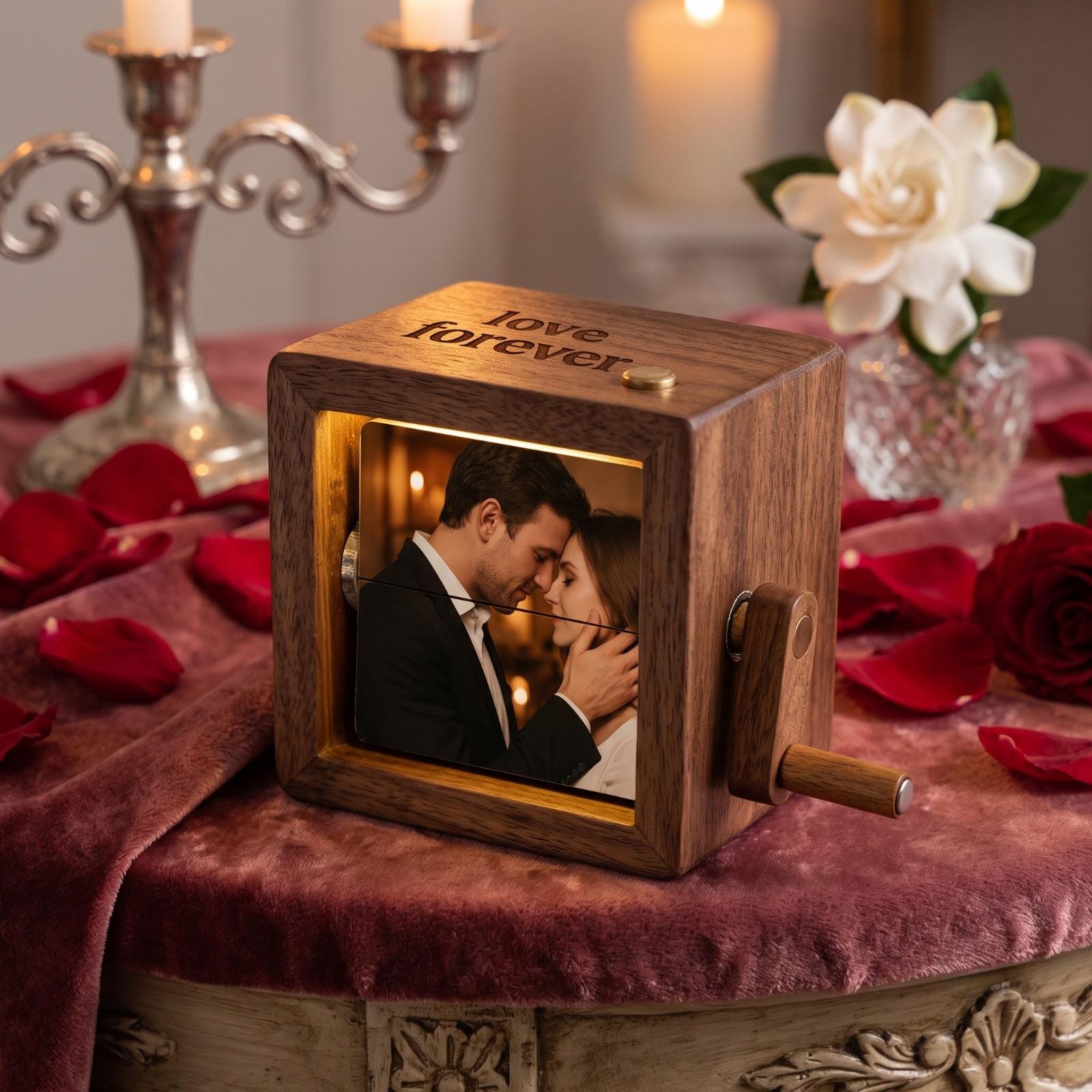 Personalized Photo Flipbook Box, Custom Flipbook Animation Box, Wooden Photo Box, Anniversary Gift, Wedding Gift, Birthday Gift, Photo Box
